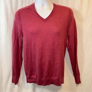 Brand New Men’s Express Merino Wool Blend Pink V-neck Sweater Size Small